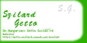 szilard getto business card